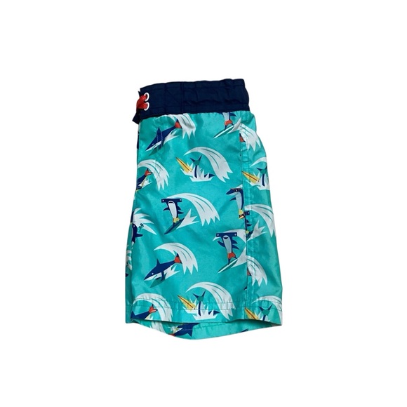 Cat & Jack Shark Teal and Navy Swim Shorts - Picture 2 of 10